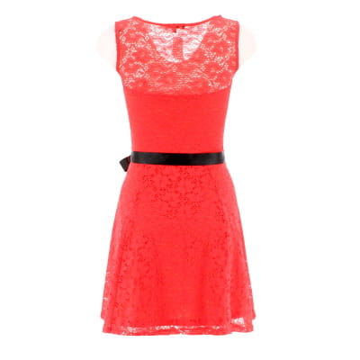 Voir photo 2 de Robe en dentelle rouge - Femme - Morgan - Taille XS Robe en dentelle rouge - Femme - Morgan - Taille XS Très bon état - Vue 2 -